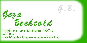 geza bechtold business card